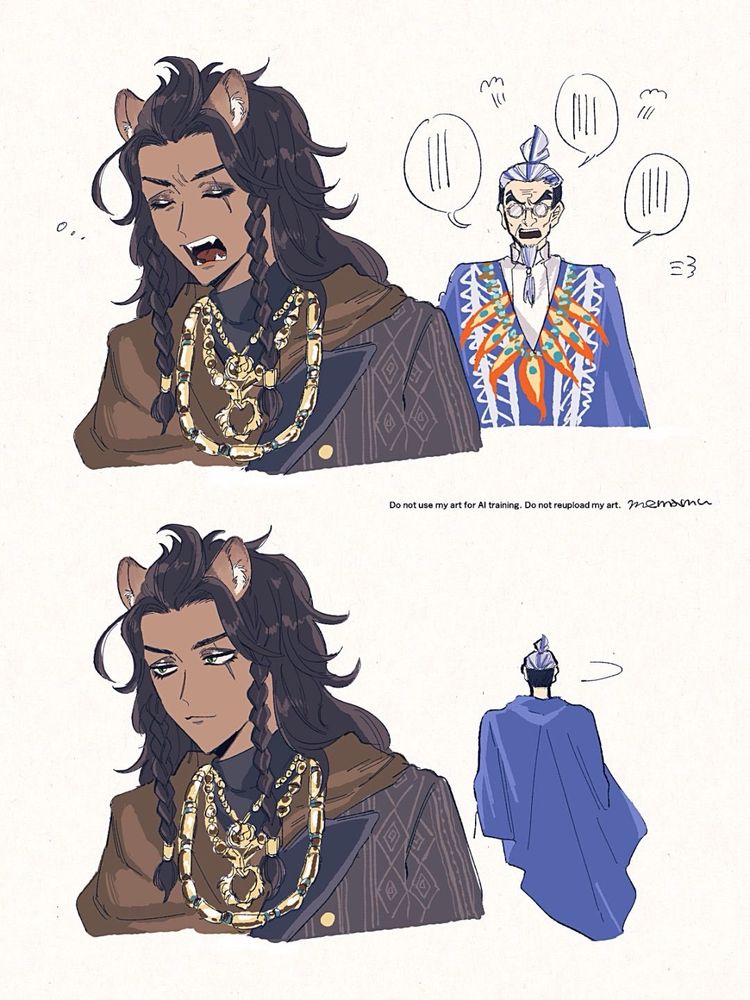 レの背中側から叱って立ち去るキファ爺 不敬なので没にしたやつ