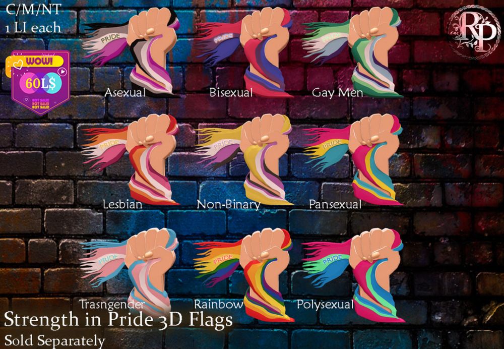 (RP) Strength in Pride 3D Flags