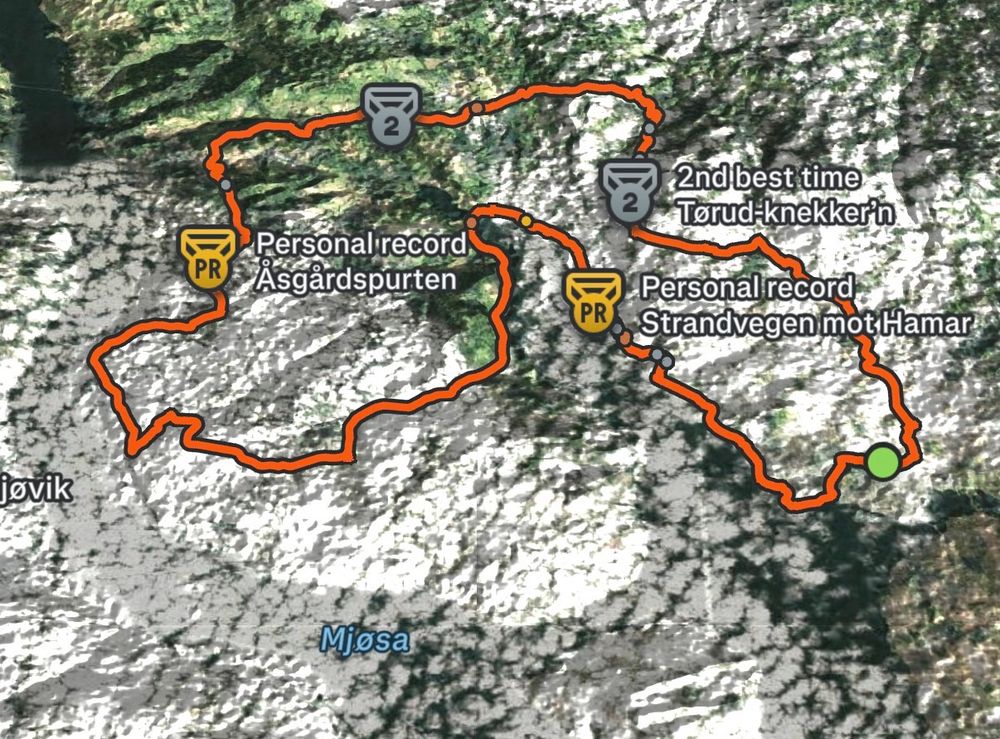 Screenshot fra Strava. 