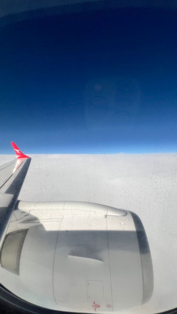 Picture of a plane wing in flight