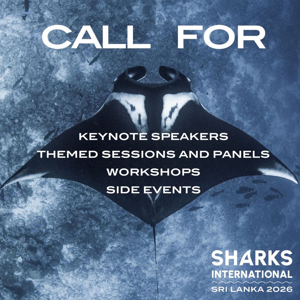 Poster advertising the Sharks International conference to be held in Sri Lanka in 2026