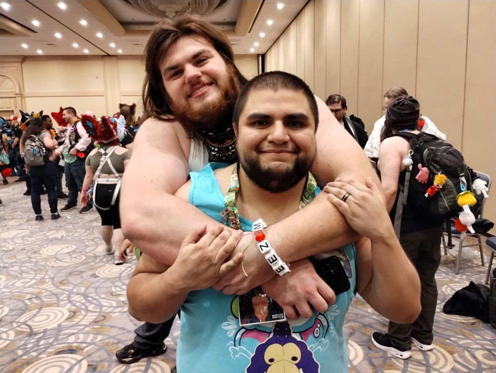 Tanks and Gorstav hugging and smiling