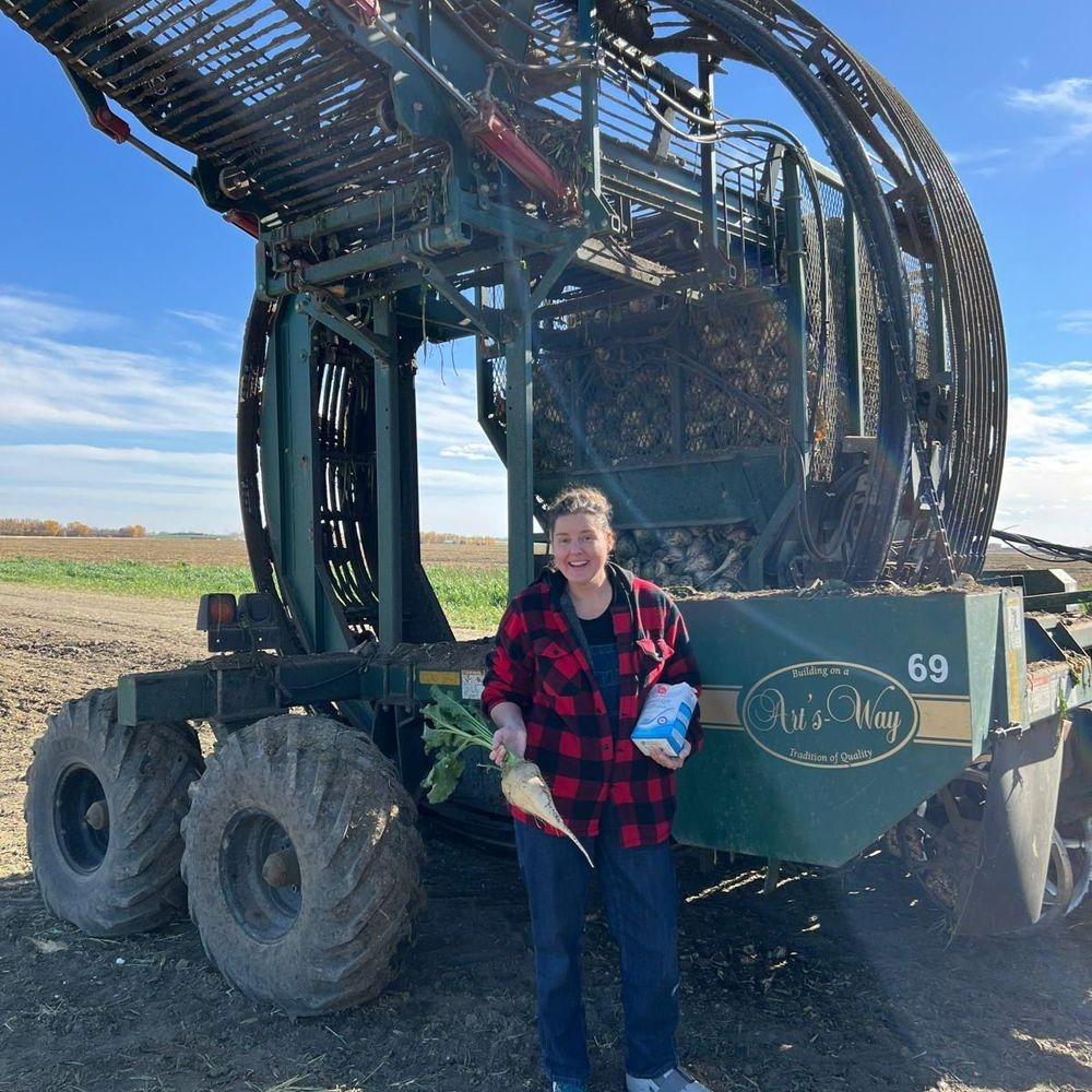 MLA Sweet at a sugar beet farm.