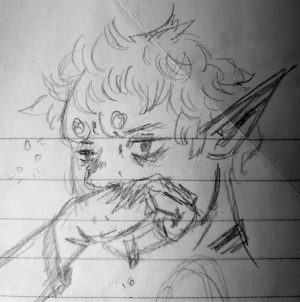 Noct looking tired and woozy as he wipes blood from his nose