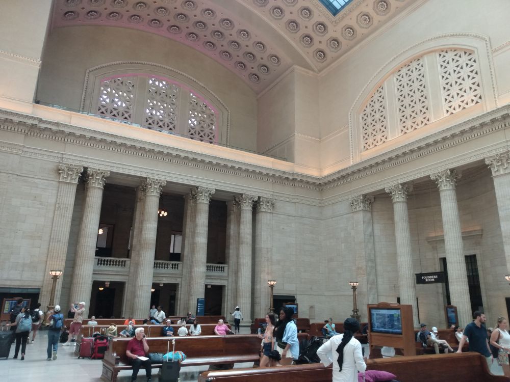Great Hall of Chicago Union station, corner view.
