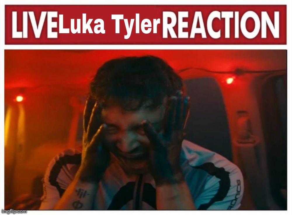 "Live Luka Tyler Reaction", com o Tyler Joseph, da banda Twenty One Pilots, gritando com as mãos na cabeça no clipe da música "Drum Show".