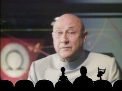 Donald Pleasence as Prosser in the Warrior of the Lost World episode of Mystery Science Theater 3000