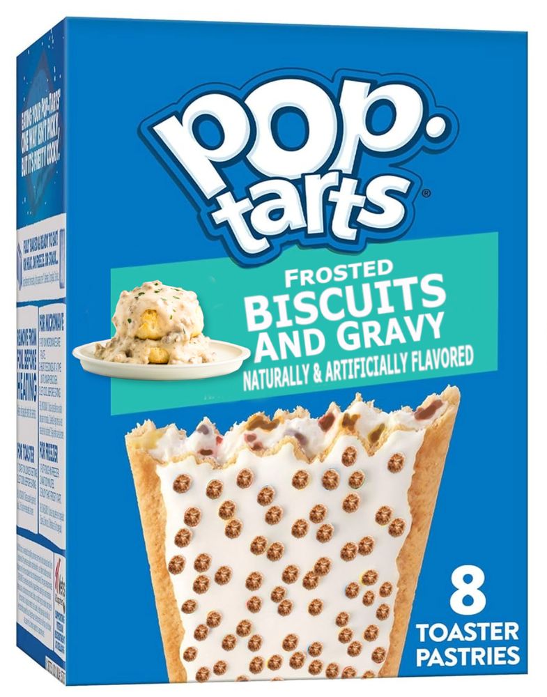 a box of Pop-tarts Frosted Biscuits And Gravy toaster pastries