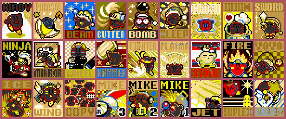 Kirby Ability icons with Captain Vul's icon palette.