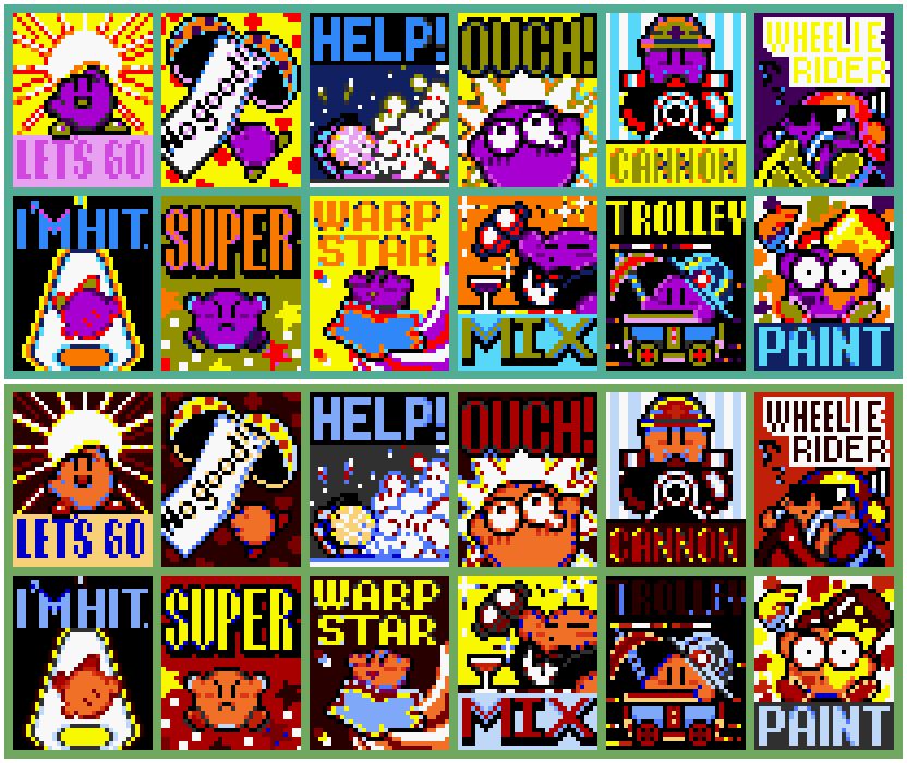 RoMK Meta Knight and Sailor Waddle Dee icon Palettes applied to miscellaneous icon Palettes.