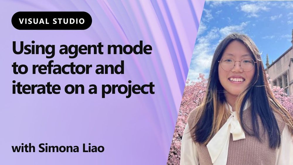 spot art.
Photo of presenter(s).
text reads: Using agent mode to refactor and iterate on a project