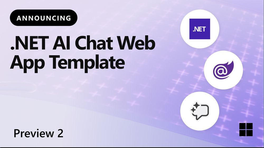 spot art.
text reads: Announcing .NET AI Chat Web App Template