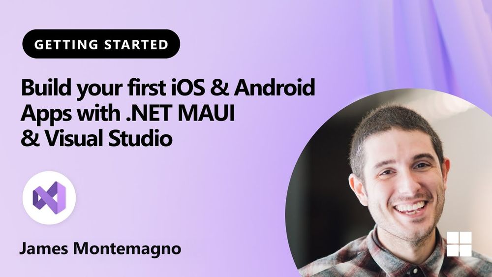 spot art.
Photo of presenter(s).
text reads: 
Build your first iOS, Windows, & Android Apps with .NET MAUI & Visual Studio