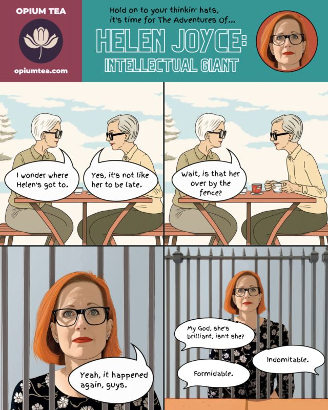 Comic strip: Helen Joyce, Intellectual Giant.