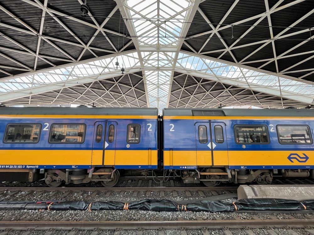 Train in a station

