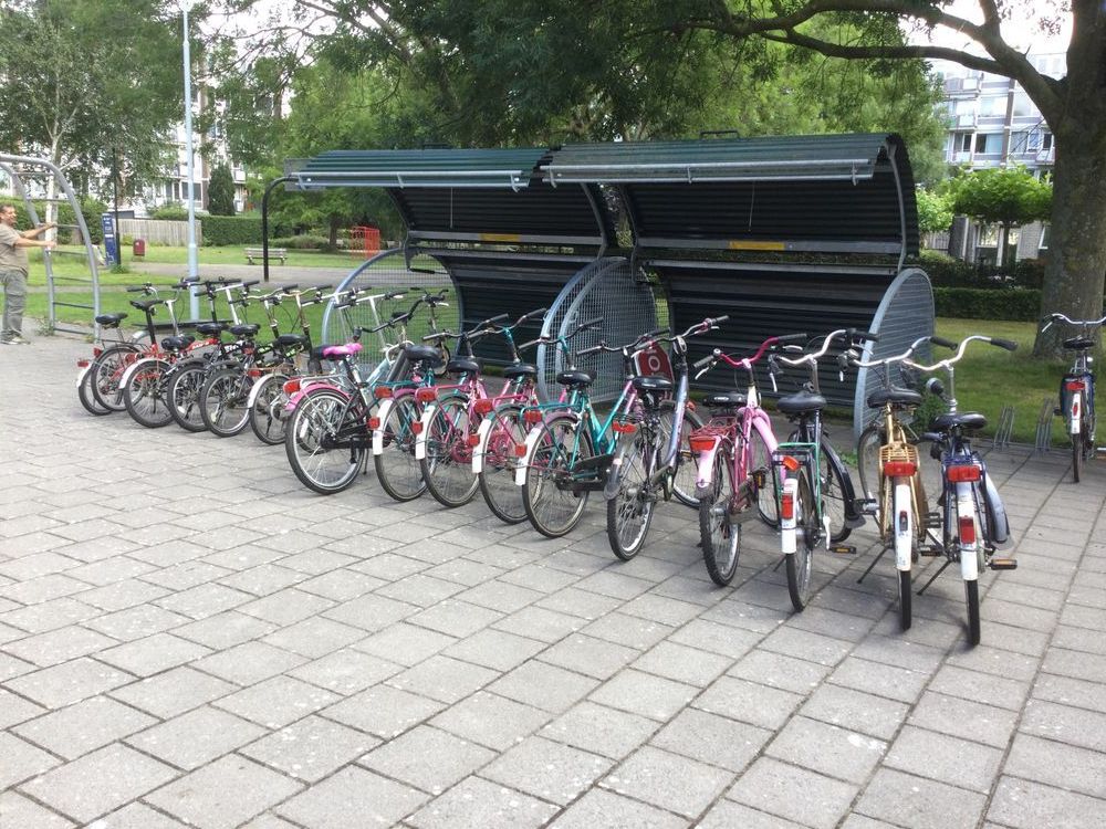 bikes in front of bike locker