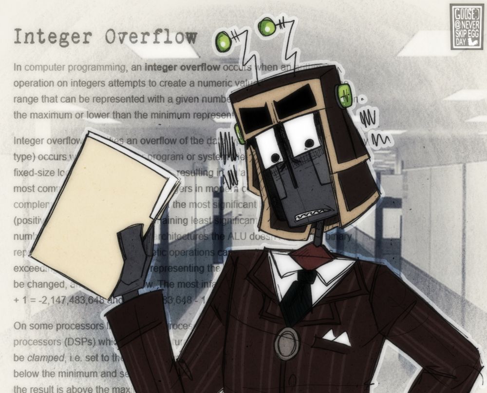 A cog fusion holding up a manila folder. They have written a twelve-page report about you and you will be hearing about it.