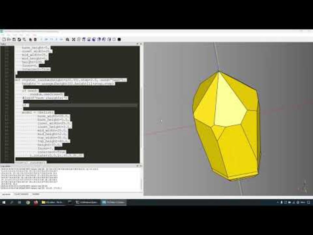 Make Randomized Crystal Terrain using python and cadquery - Session 1