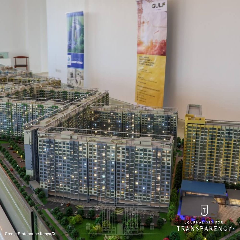 A detailed scale model of Habitat Heights, an 8,888-unit housing project launched under a UN-backed initiative.