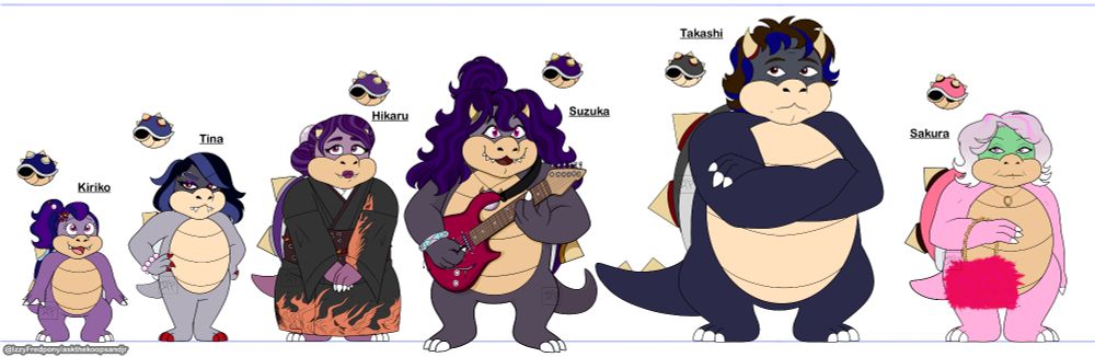 From left to right: Kiriko, Tina, Hikaru, Suzuka, Takashi, Sakura.