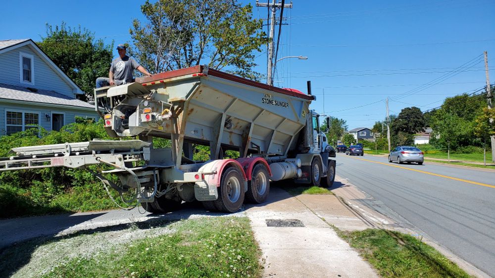 Truck parked on the sidewalk