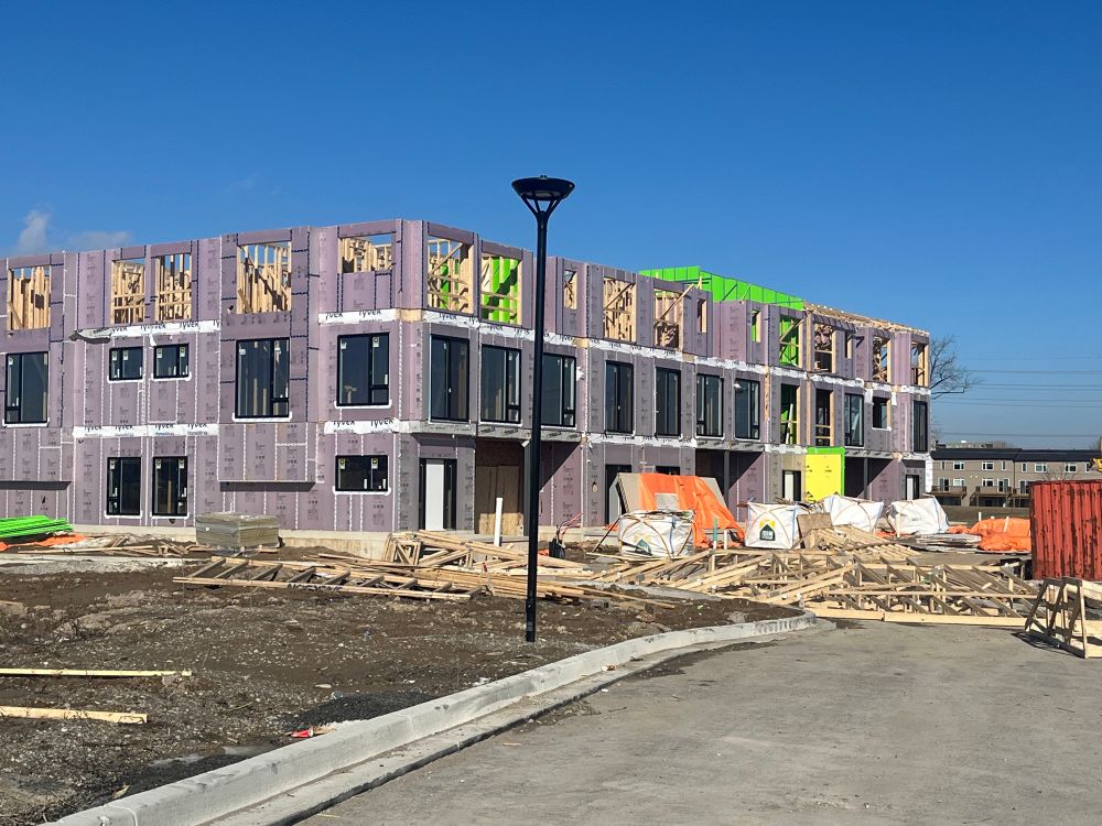 3 story, 12 unit building currently being built just off White Oaks road near Southdale in London Ontario.