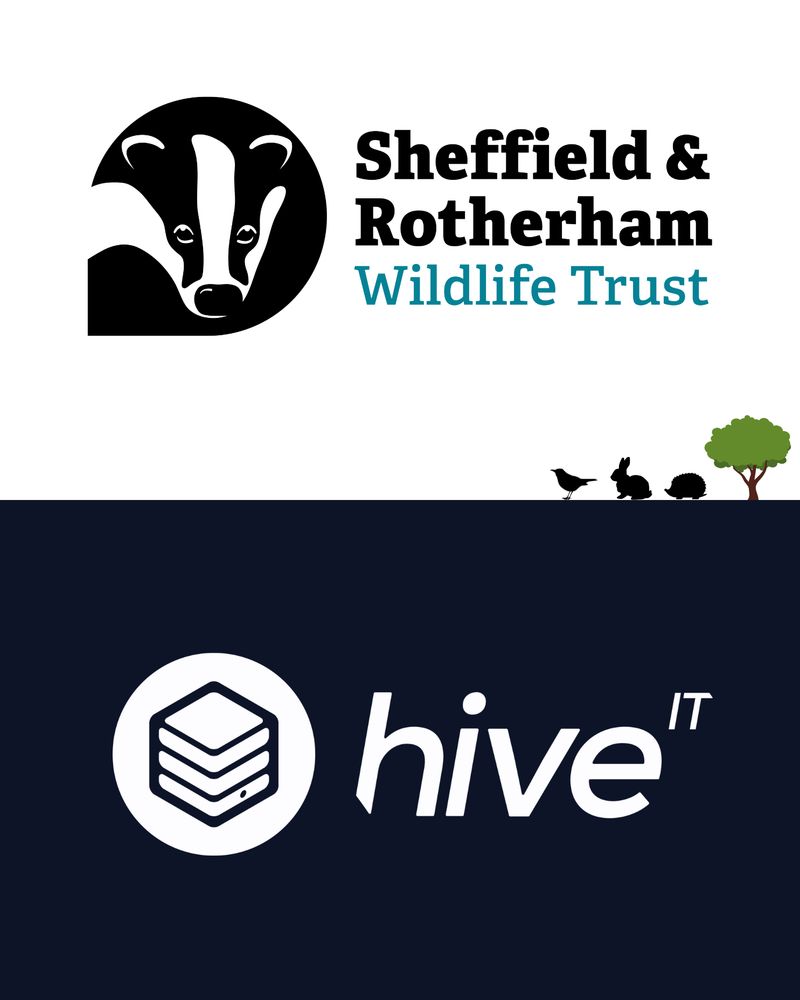 A graphic showing the Sheffield and Rotherham Wildlife Trust logo. With icons of a badger, bird, rabbit, hedgehog and a tree.