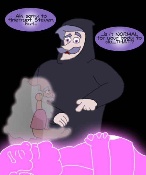 Kaspar the Grimm Reaper by GraveGrime, featuring a very old Steven Universe.