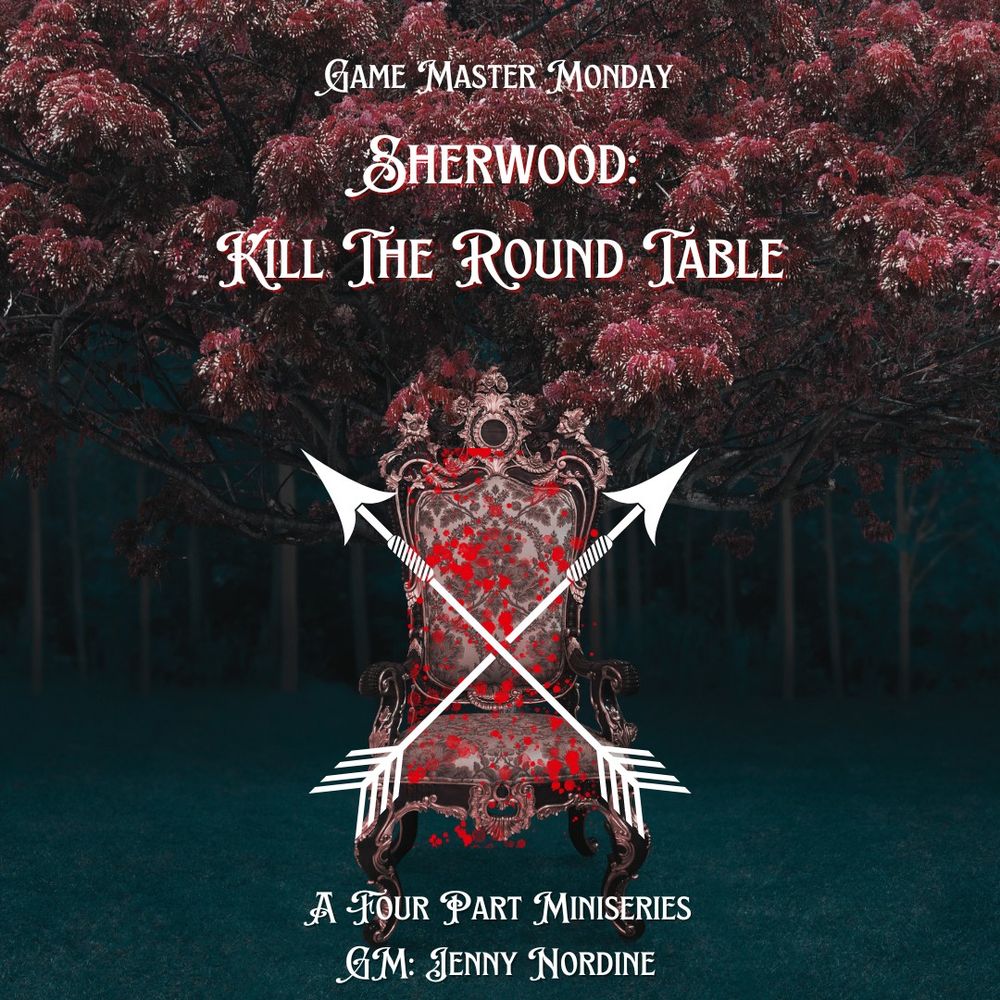 Two arrows across a bloody throne sitting in the woods