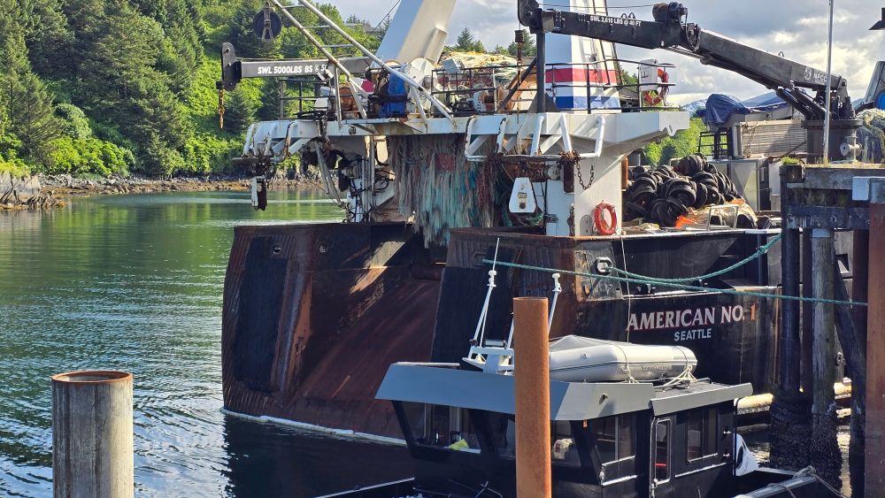 Seattle trawler American No. 1 in Kodiak harbor.