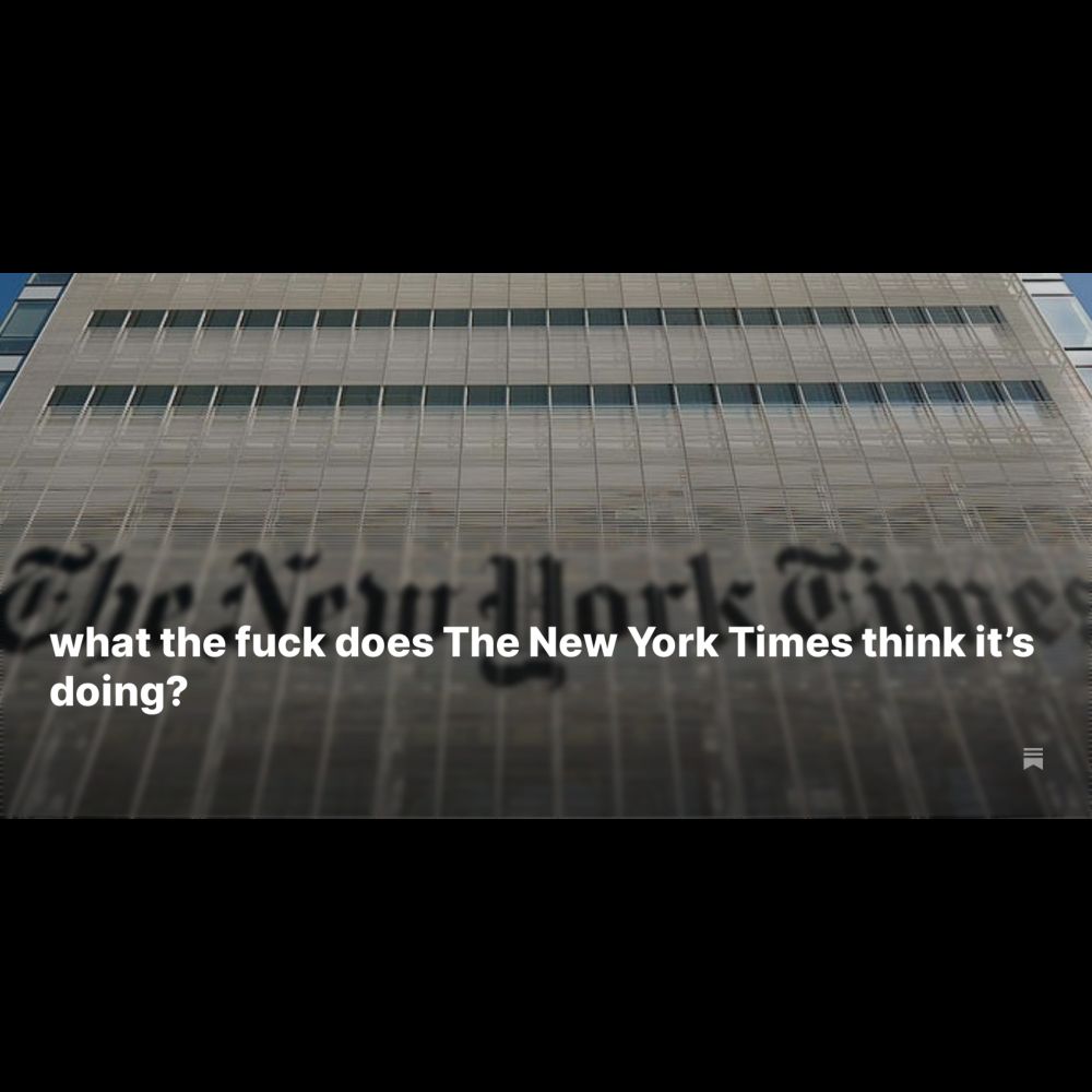 what the fuck does The New York Times think it’s doing?