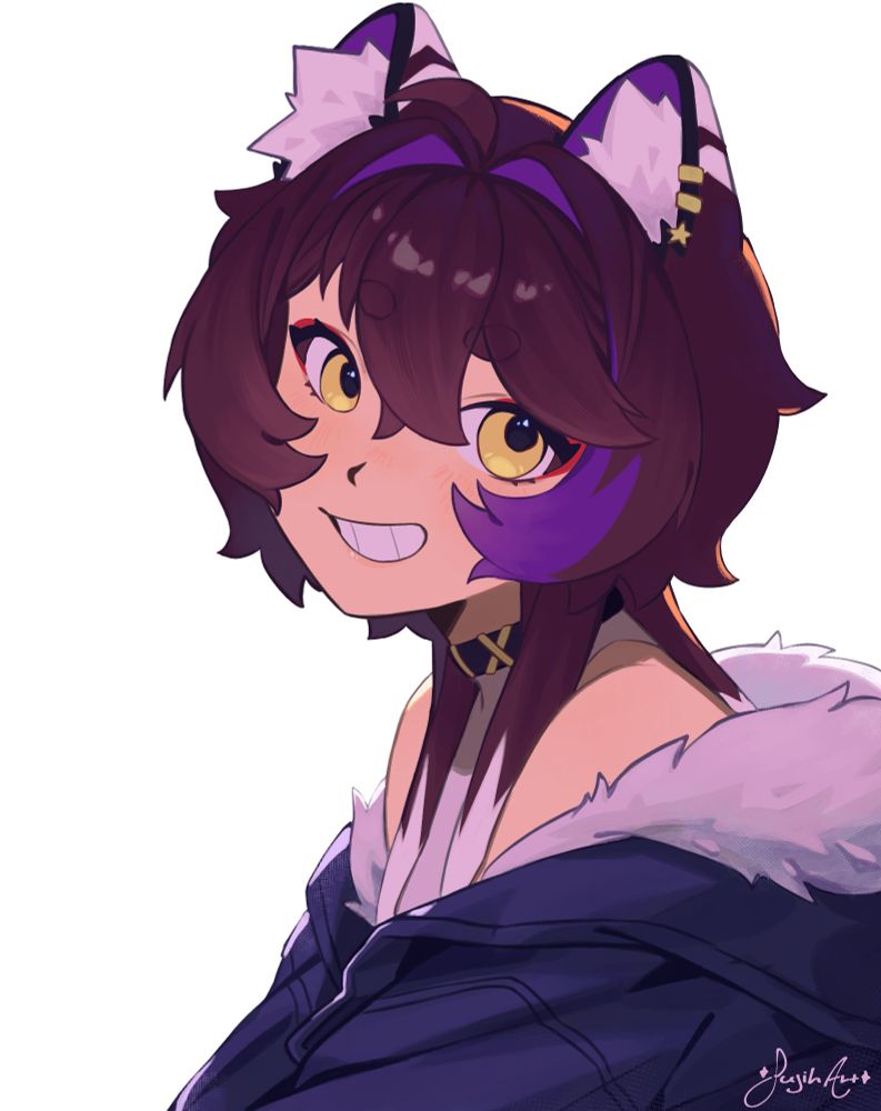 my oc miwa! I've been training a lot the way I render my drawings, I'm very happy with the result