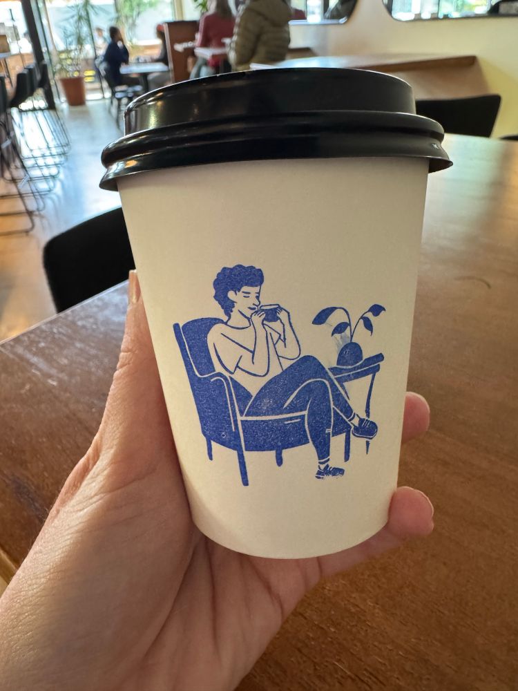A cappuccino from Living Room Coffee, a new coffee shop near us 