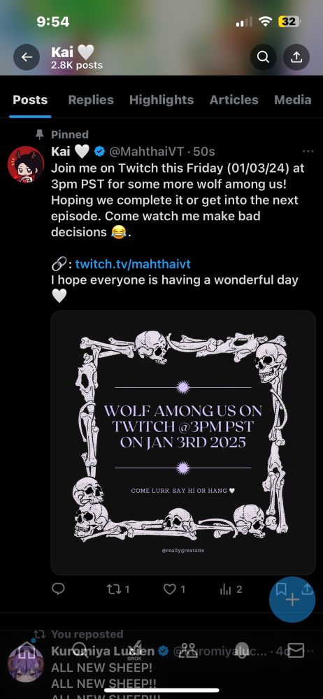 Live stream announcement 