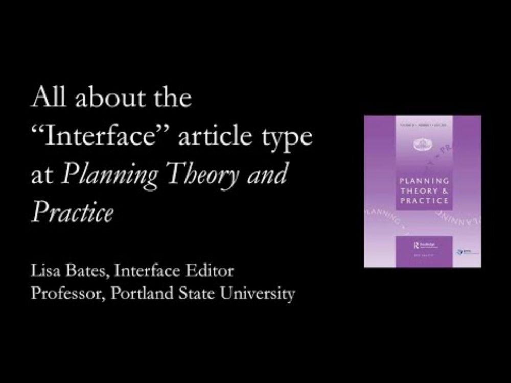 All about the "Interface" article type in Planning Theory & Practice