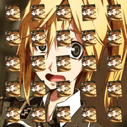 a girl with blonde hair is surrounded by images of other girls