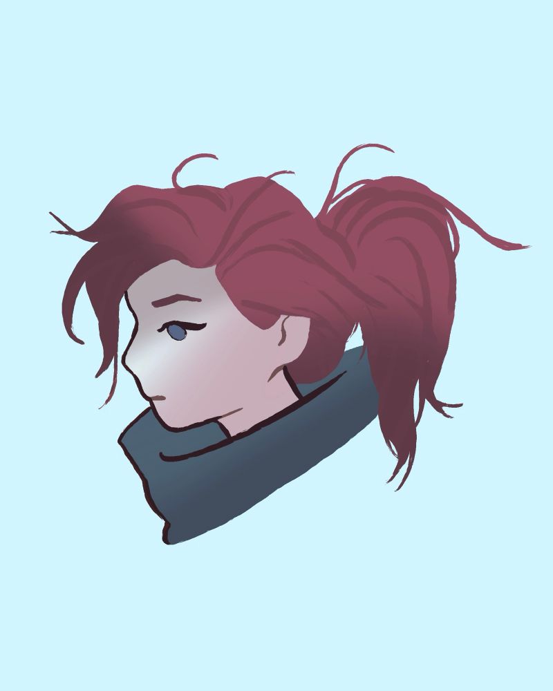 Illustrated portrait of Vin from Mistborn