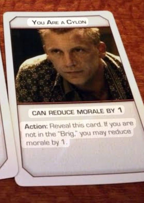 Card from the board game, BattleStar Galactica.