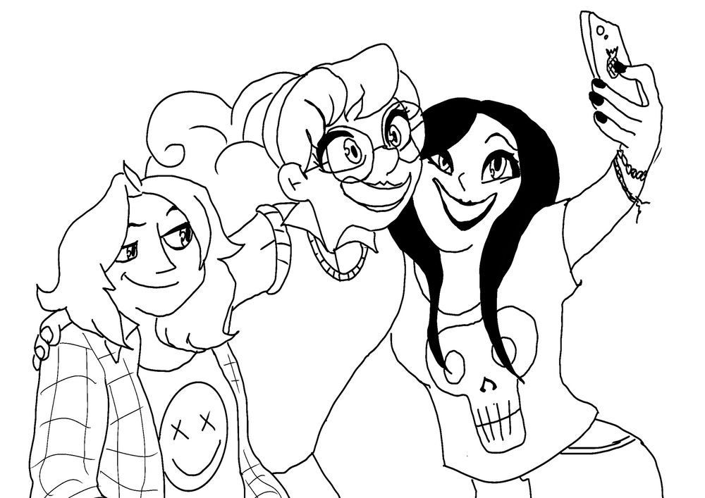 Las tres protagonistas de Giant Days posando en un selfie.