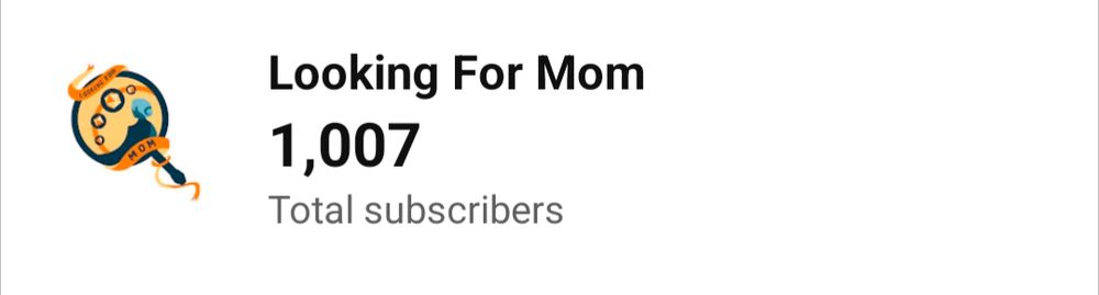 A screenshot of a YouTube channel's total subscribers. The number shown is 1,007. 