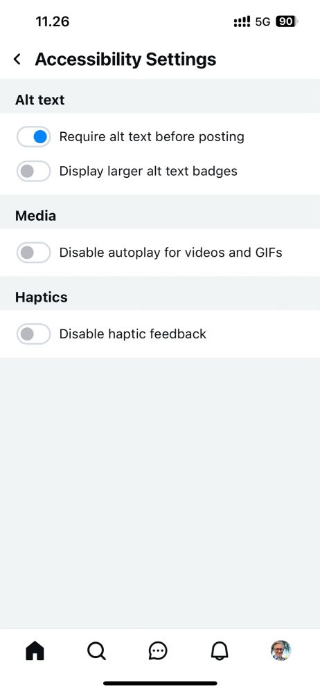 Bluesky accessibility settings has a nice reminder feature that requires an alt text when posting an image