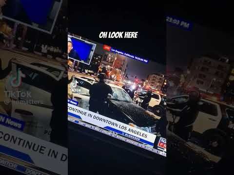 LAPD smashing their OWN patrol cars windows!!!