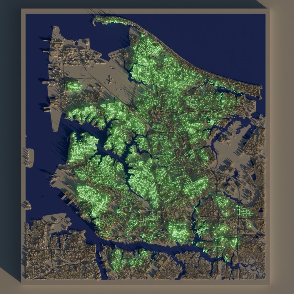 Map of Norfolk, VA with tree data overlaid.