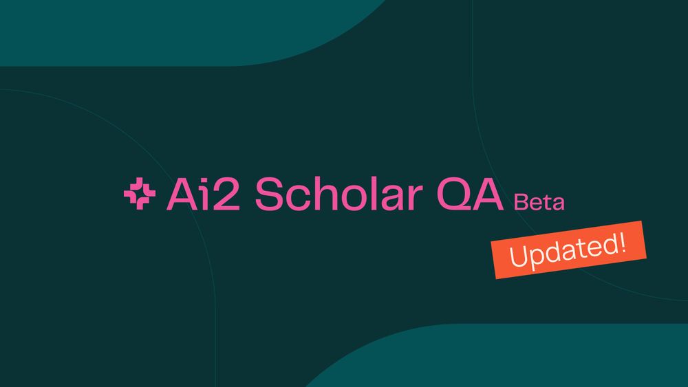 Ai2 ScholarQA logo, with a red sign that says "Updated!"