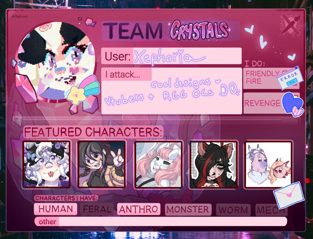 Team Crystal Card for Art Fight 2025!
