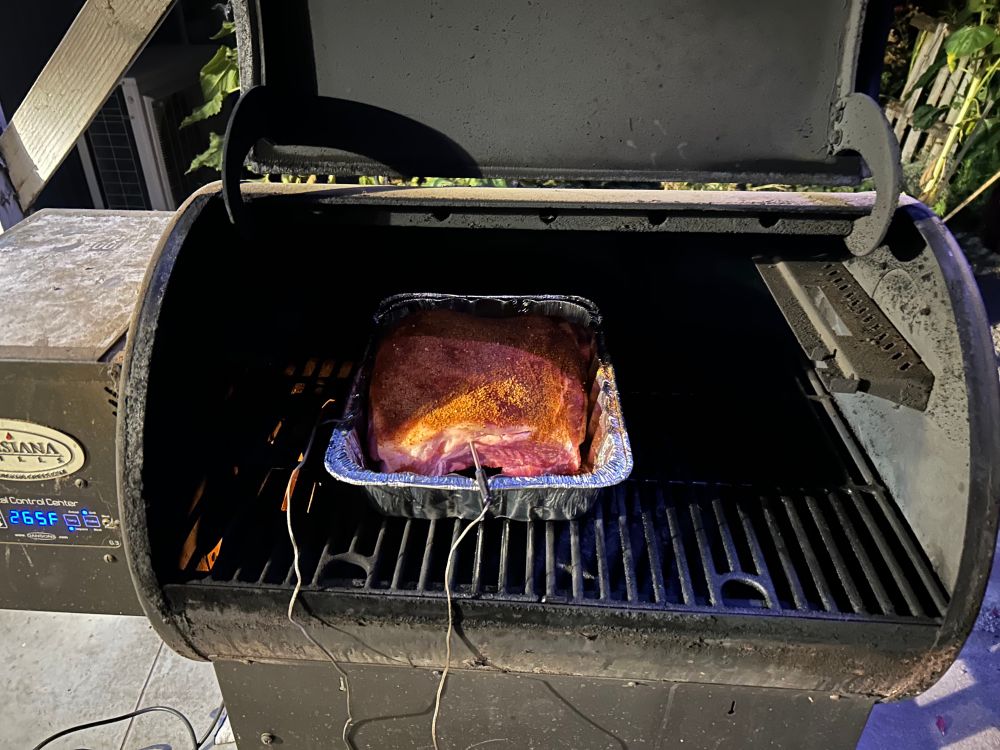 Pork butt on the smoker 