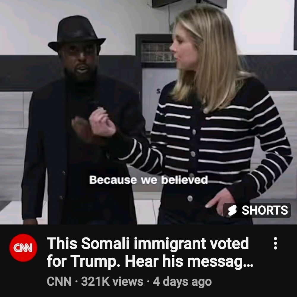 Screenshot of a CNN interview of a Somali leader who states he does not regret his vote. 