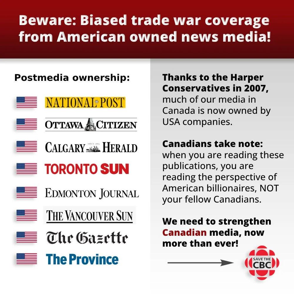 Beware which "Canadian" news sources are actually owned by US entities. 