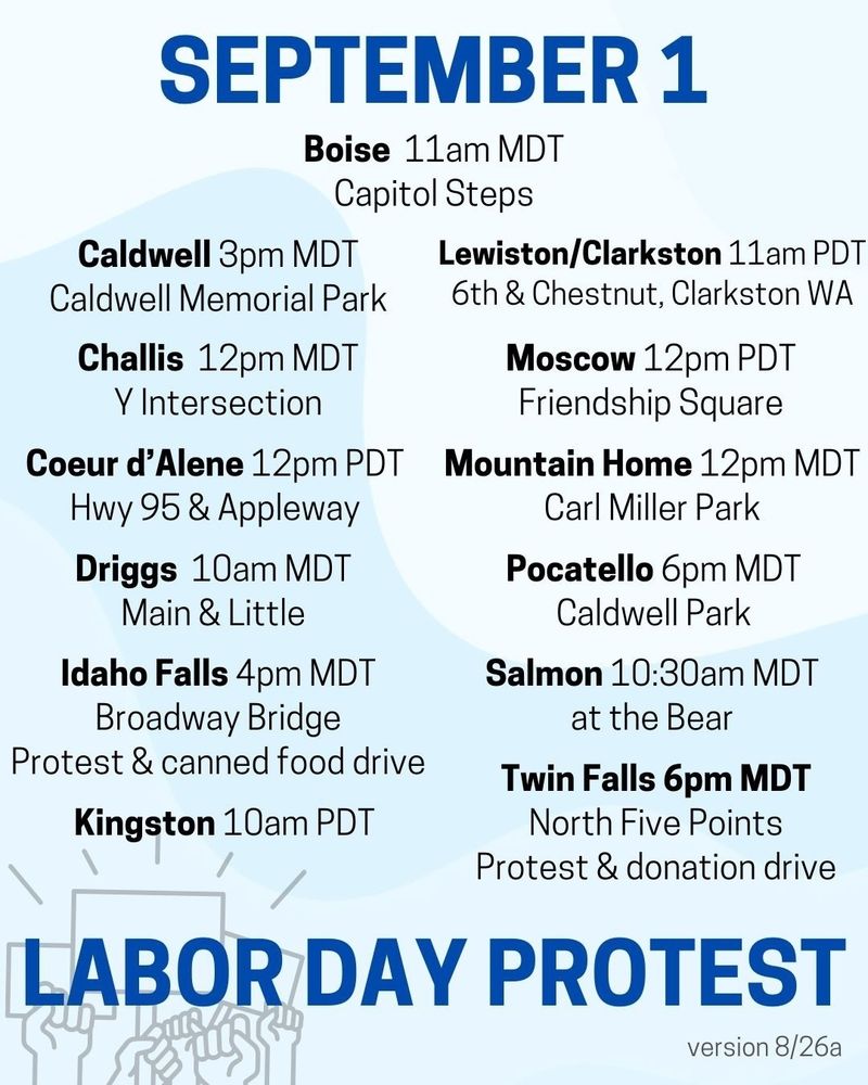 Setember 1, Labor Day Protests, Idaho.