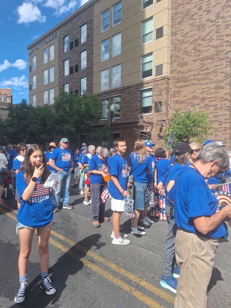 Idaho Dems march in Fourth of July parade.